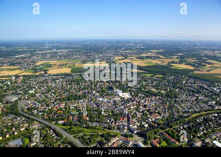 , Innenstadt am Westring in kamen, 26.07.2015, Luftbild, Deutschland, Nordrhein-Westfalen, Ruhrgebiet, kamen Stockfoto