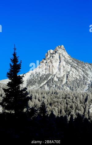 ross Peak in der bridger Range im Winter in der Nähe von bozeman, montana Stockfoto