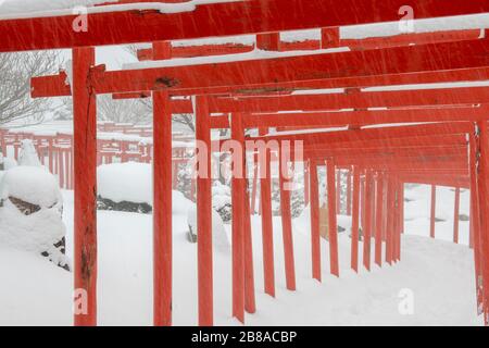 Takayama-Inari-Schrein Aomori Japan Stockfoto