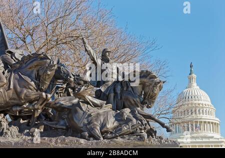 Kavallerie Statue Bürgerkrieg Memorial Washington DC Stockfoto