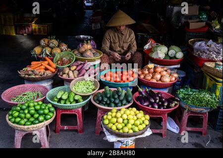 Zentraler Gemüseanbieter, Hoi an, Vietnam Stockfoto