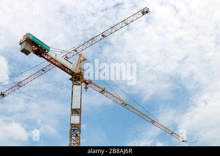 Kran-Hubwagen-Konstruktion Stockfoto