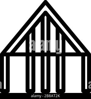 Symbol für Dachtragkonstruktion, Umriss Stock Vektor