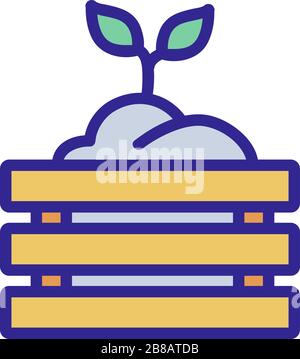 Die Anlage im Feld Symbol Vektor umreißt die Abbildung Stock Vektor