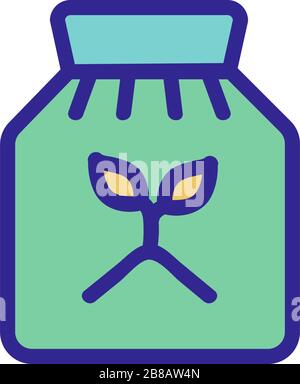 Der Kompost in der Vektorgrafik des Beutelsymbols umreißt die Abbildung Stock Vektor