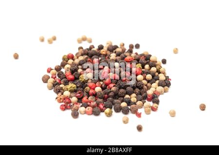 Pfahlmischung, schwarz, pink, grün, weiß auf weißem Grund Stockfoto