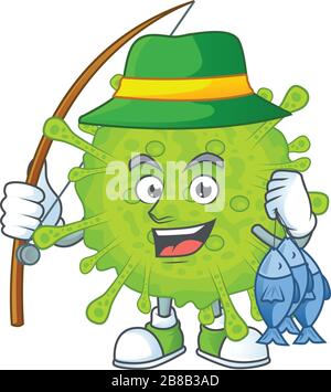 Cartoon-Charakter-Stil der lustigen Angeln orthocoronavirinae Stock Vektor