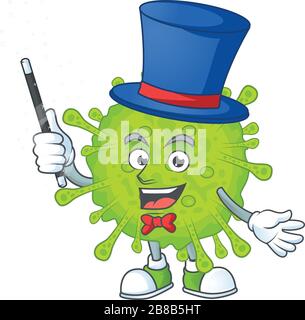 Charmante orthocoronavirinae Cartoon-Design-Performance als magischer Stil Stock Vektor