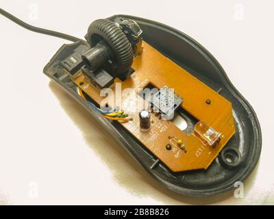 Ein Bild einer defekten Computermaus Stockfoto