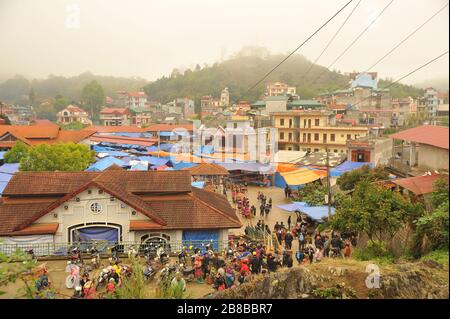 BAC ha Town im Norden Vietnams. Stockfoto