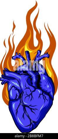 Fire Love Logo Designs Konzept, Heart Fire Logo Symbol Icon Vector Stock Vektor