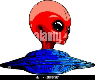 Alien Head ufo Vector Illustration Design Art Stock Vektor