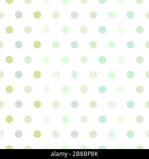 Hintergrund des nahtlosen Vektormusters. Pastellfarbene Polka-Punkte. Hintergrund für Frühlingsthemen oder für Kinderillustrationen. Grüner Schatten Stock Vektor