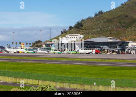 Spanien - 25. November 2019: Überblick über den Flughafen Tenera-Nord (TFN) in Spanien. Stockfoto