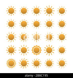 Sonnensymbol wird isoliert Stock Vektor