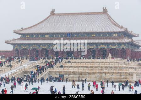 Taihedian - Hall of Supreme Harmony am inneren Hof des Forbidden City Palace Complex im Zentrum von Peking, China Stockfoto