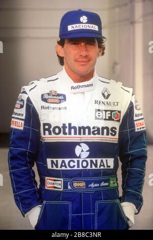 Dateifoto vom 01-01-1994 des Williams-Renault-Teamfahrers Ayrton Senna Stockfoto