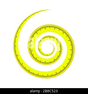 Hand Holding Roulette Construction Tool. Symbol für Tape für industrielle Messungen auf weißem Hintergrund isoliert Stock Vektor