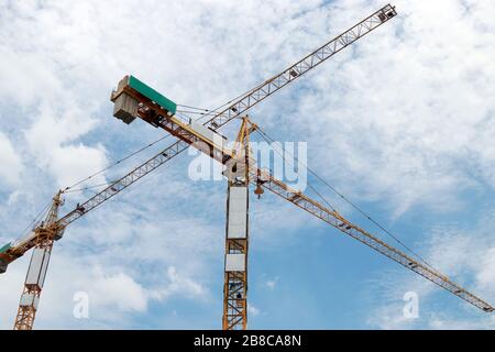 Kran-Hubwagen-Konstruktion Stockfoto