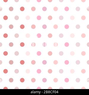 Hintergrund des nahtlosen Vektormusters. Pastellfarbene Polka-Punkte. Hintergrund für Frühlingsthemen oder für Kinderillustrationen. Roter Farbton Stock Vektor