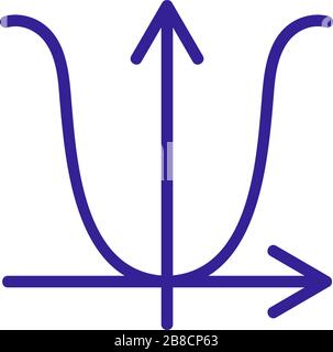 Darstellung der Vektorkontur des Symbols für Trigonometrie Stock Vektor