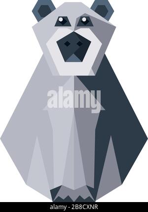 Tragen Sie geometrische Wildtiere auf weißem Hintergrund mit Vektorgrafiken Stock Vektor