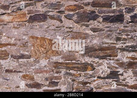 Alte Steinwand, Nahansicht - Textur Stockfoto