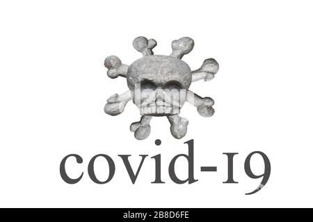 Ein abstraktes Modell eines Stammes des MERS-Cov-Virus oder des Nahost-Respiratory-Syndrome-Coronavirus und des neuen Covid-19-Coronavirus. Virus Stockfoto