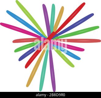 Zirkuläre und radial abstrakte Mandalas, Motive, Dekorationselemente mit Spektralfarben. Generative geometrische und abstrakte Kunstformen Stock Vektor