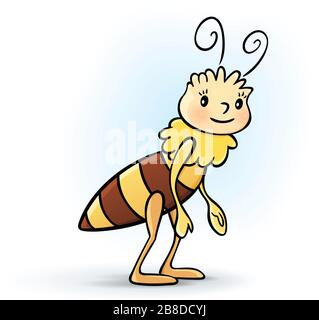 Vektor-Cartoon-Clipart einer Bienenkönigin Stock Vektor