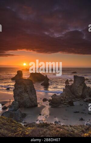 Coquille Beach, Bandon, Oregon USA Stockfoto