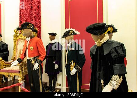 Rom 10. November 2019. Die Sommerresidenz des Papstes, die großen Räume und die fertige Ausstattung. Stockfoto