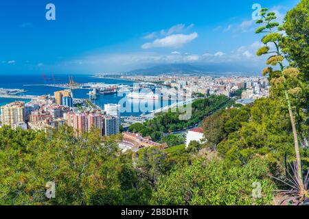 Málaga von Mirador de Gibraltar, Andalucia, Spanien, Europa Stockfoto