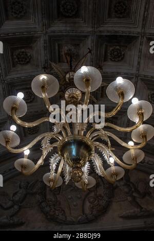 Rom 10. November 2019. Die Sommerresidenz des Papstes, die großen Räume und die fertige Ausstattung. Stockfoto