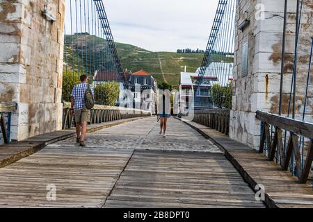 Hängebrücke über die Rhone, Viviers France Stockfoto