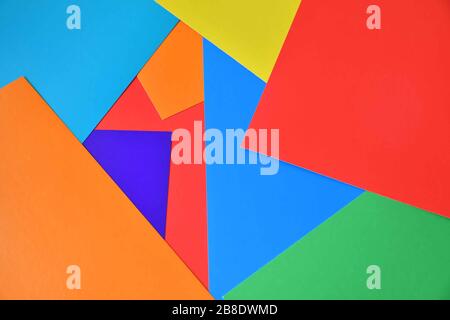 Mehrfarbigem Hintergrund Aus Blättern Mit Farbigem Papier Stockfoto