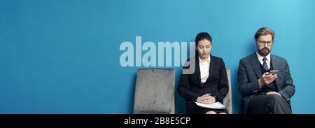Business-Leute in der Schlange Stockfoto