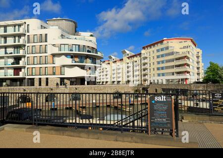 Apartments in Gasworks Docks, Bristol City, Bristol County, England, Großbritannien Stockfoto