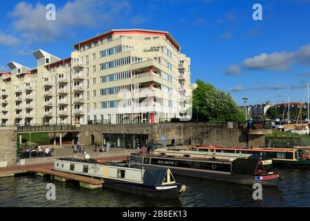 Apartments in Gasworks Docks, Bristol City, Bristol County, England, Großbritannien Stockfoto