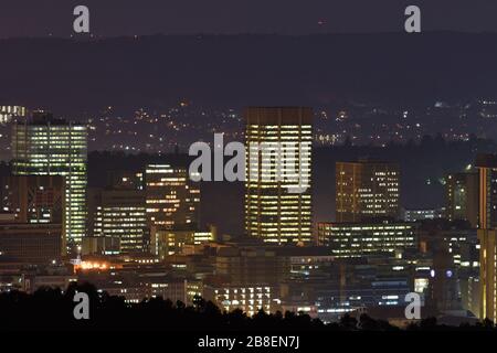 Pretoria City Central Lights At Night Stockfoto
