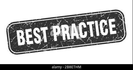 Best Practice Stempel. Best-Practice-Quadrat grunzelt schwarz. Stock Vektor