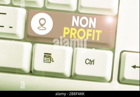 Handschrift text Non Profit. Konzeptionelle Foto nicht durchgeführt oder die in erster Linie profit Organisation zu machen Stockfoto