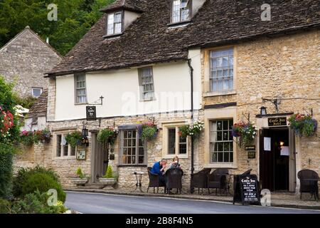 Castle Inn Hotel, Castle Combe Village, Cotswolds Region, Wiltshire County, England Stockfoto