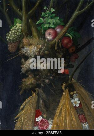 Giuseppe Arcimboldo - vier Jahreszeiten in einem Kopf- Stockfoto