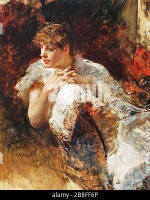 Giuseppe de Nittis (1846-1884er) Frau aus Neapel. Stockfoto