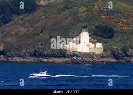 St. Anthony's Lighthouse, Falmouth Harbor, Cornwall, England, Großbritannien Stockfoto