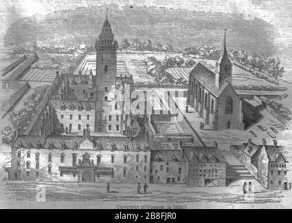 Universität Glasgow im Jahr 1650. Stockfoto