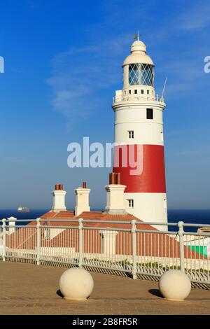 Europa Point Lighthouse, Gibraltar, Großbritannien, Europa Stockfoto