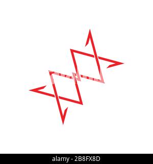 Verknüpfte Drähte einfacher geometrischer Logo-Vektor Stock Vektor