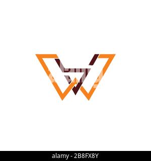 Abstrakter Buchstabe sw - Logo-Vektor mit geometrischer Linie Stock Vektor